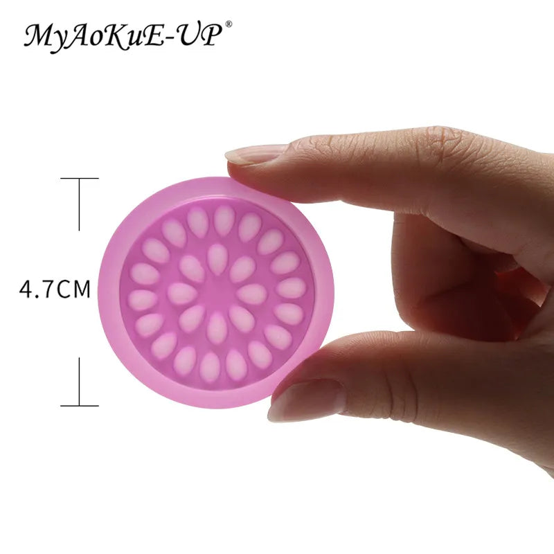 100 pcs Disposable Plastic Flower Eyelash Holder Sticker Glue Adhesive