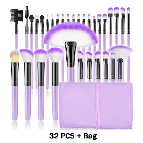 10-32PCS Makeup Brush Set Soft Fluffy Powder Foundation Contour Blush