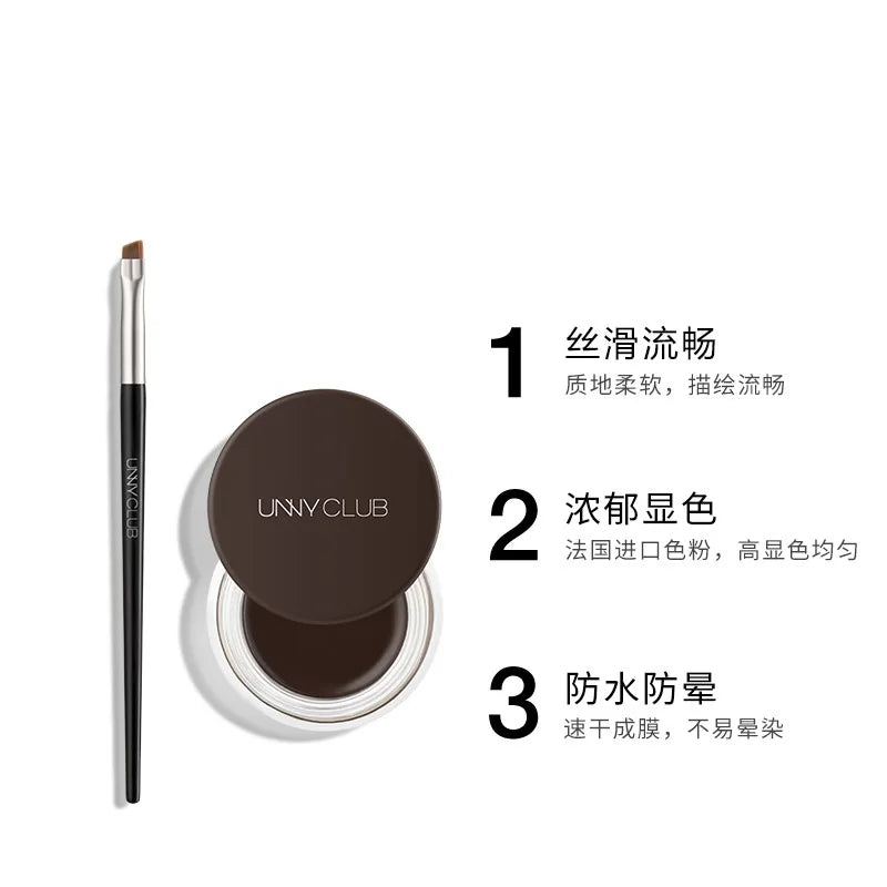 Unny Eyeliner Cream Waterproof Matte Korean Makeup Ointment Brush