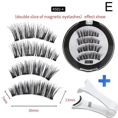 2 Pair 3D Magnetic False Eyelashes Reusable Magnetic 4 Lashes With