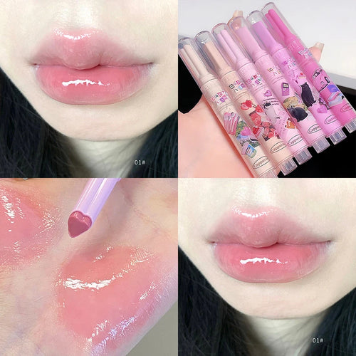 CAPPUVNI Clear Mirror Lipstick Pencil Waterproof Water Light Lip Glaze