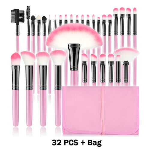 10-32PCS Makeup Brush Set Soft Fluffy Powder Foundation Contour Blush