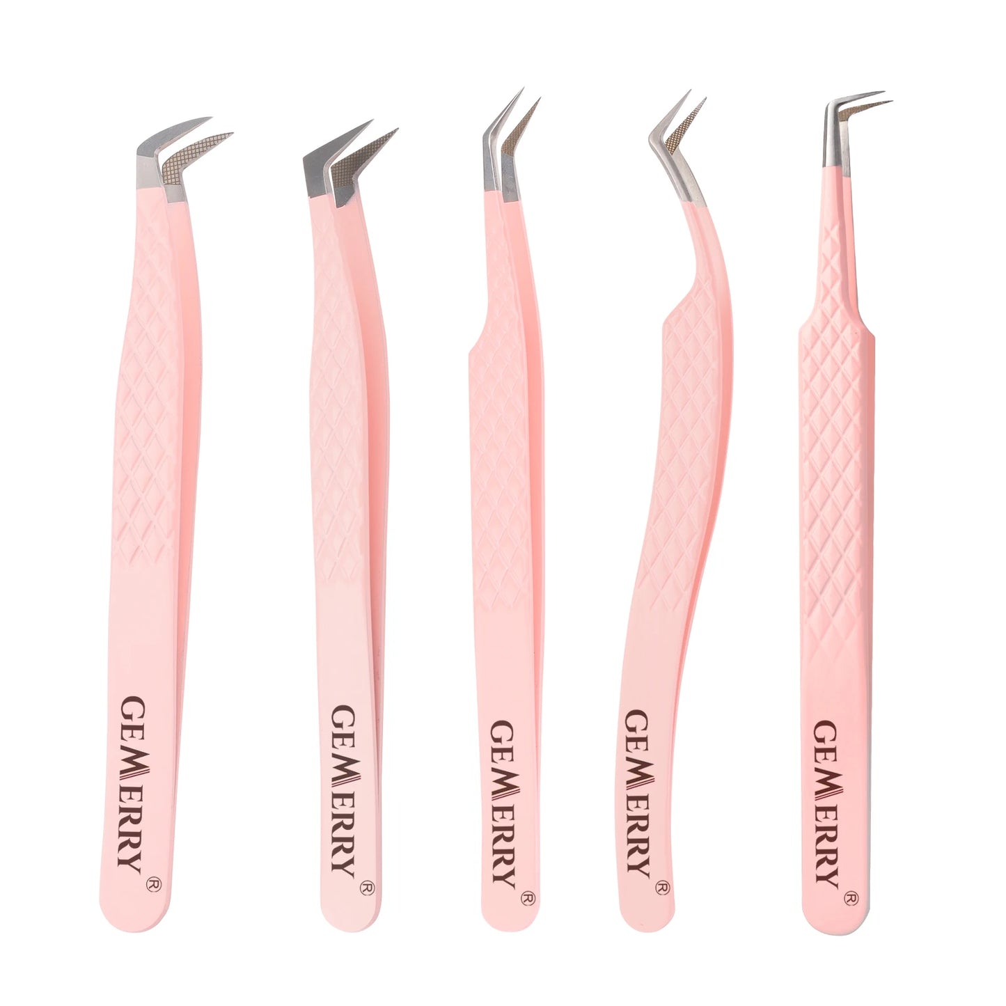 Gemerry 1 pcs Pink Stainless Steel Tweezers Eyelash Extensions High