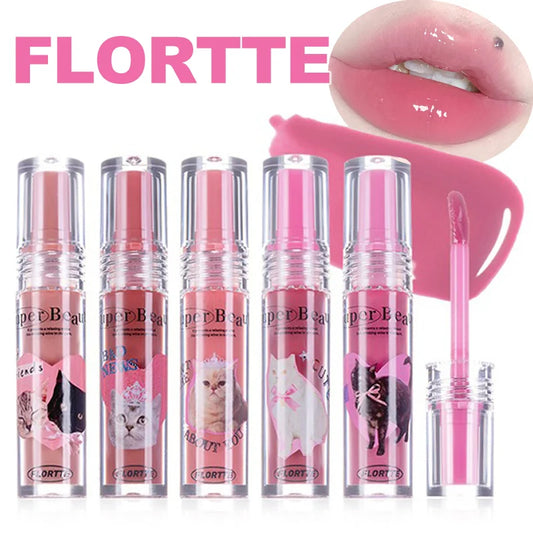 New FLORTTE Lip Gloss DuDu Lip Gloss Lip Glaze Moisturizing  Lip Glaze