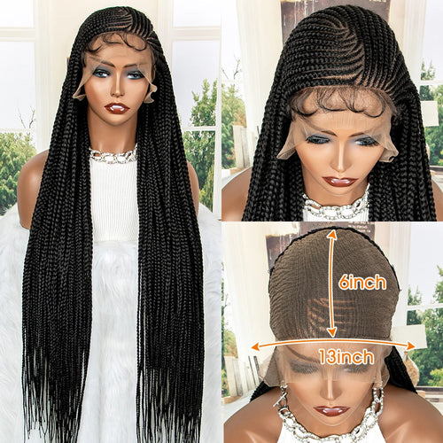 New Arrival Synthetic Lace Frontal Braided Wigs for Black Women 34