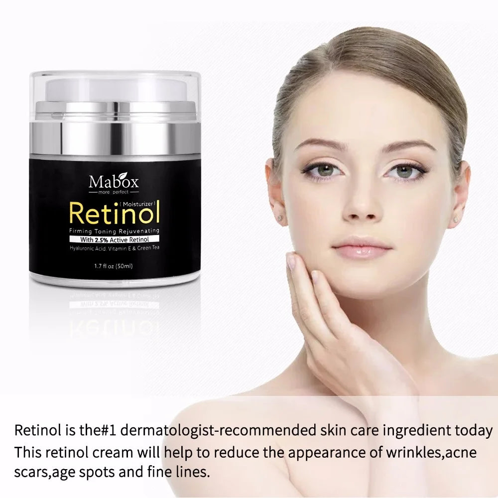 50ml Retinol 2.5% Moisturizer Face Cream Hyaluronic Acid Anti Aging