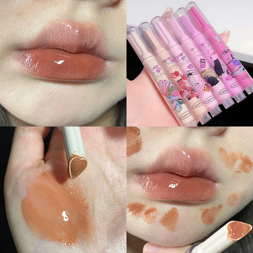 CAPPUVNI Clear Mirror Lipstick Pencil Waterproof Water Light Lip Glaze