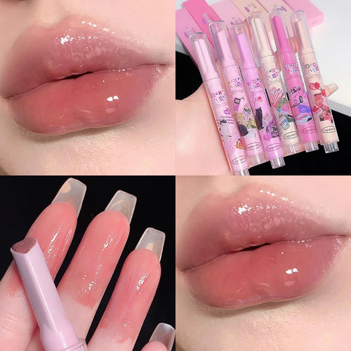 CAPPUVNI Clear Mirror Lipstick Pencil Waterproof Water Light Lip Glaze