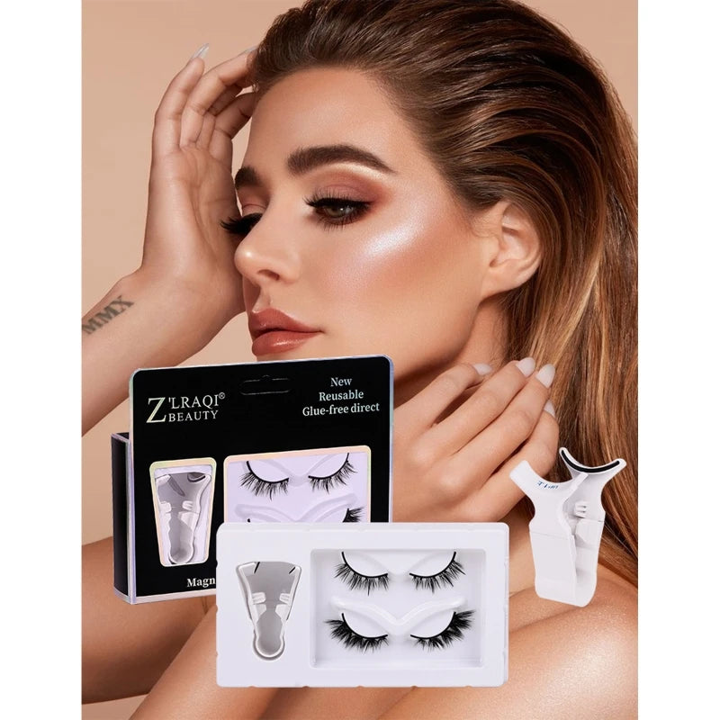 Z'LRAQI BEAUTY Magnetic Eyelashes Reusable False Eyelashes 3D Magnetic