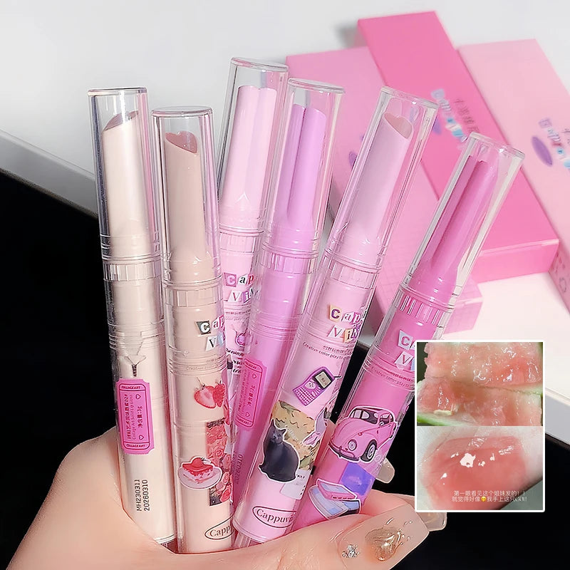 CAPPUVNI Clear Mirror Lipstick Pencil Waterproof Water Light Lip Glaze