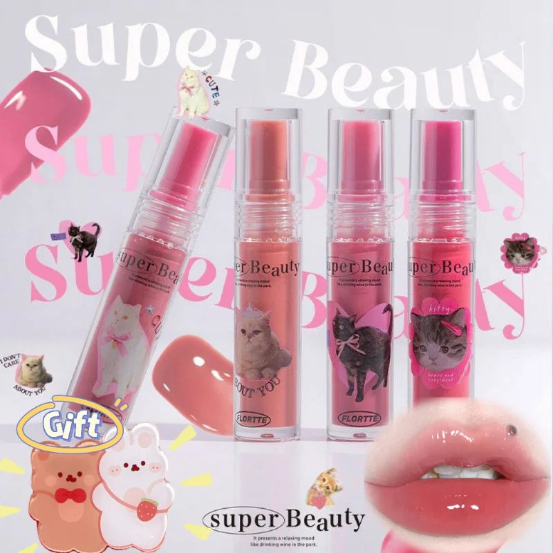 New FLORTTE Lip Gloss DuDu Lip Gloss Lip Glaze Moisturizing  Lip Glaze