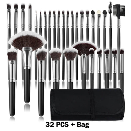 10-32PCS Makeup Brush Set Soft Fluffy Powder Foundation Contour Blush