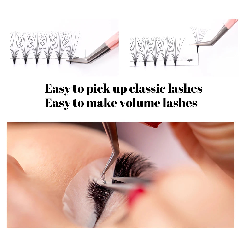 Gemerry 1 pcs Pink Stainless Steel Tweezers Eyelash Extensions High