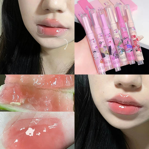 CAPPUVNI Clear Mirror Lipstick Pencil Waterproof Water Light Lip Glaze