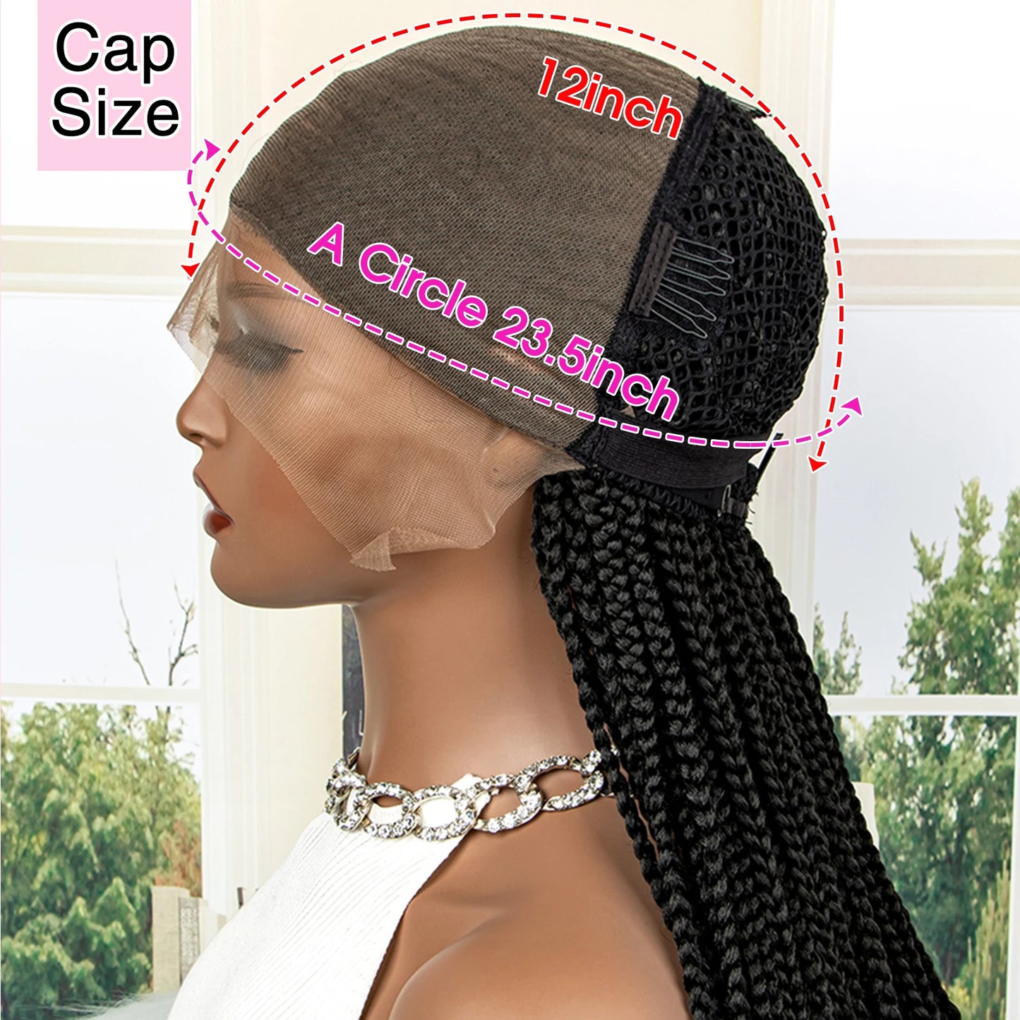 New Arrival Synthetic Lace Frontal Braided Wigs for Black Women 34