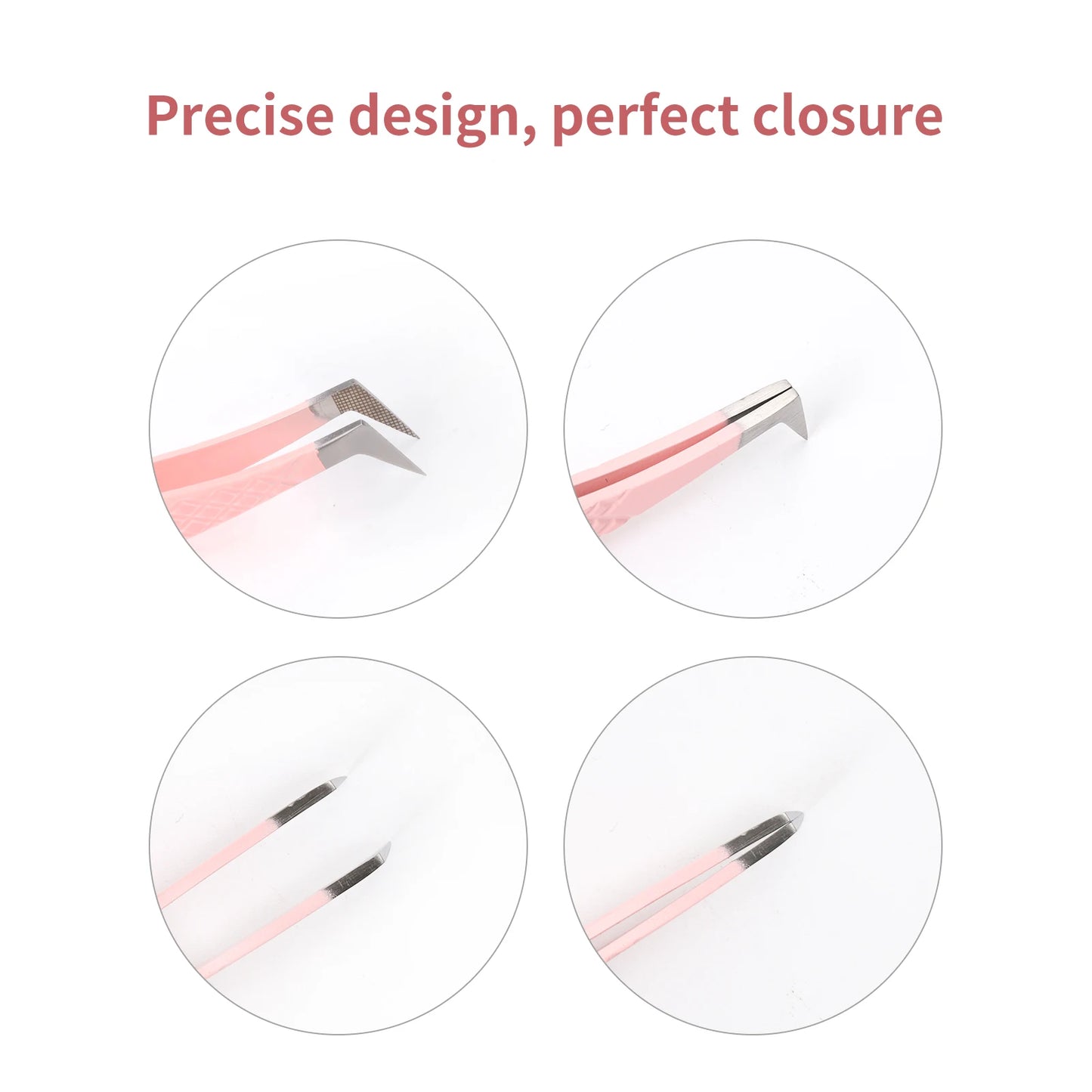 Gemerry 1 pcs Pink Stainless Steel Tweezers Eyelash Extensions High