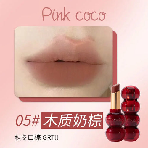 6Colors Matte Lipstick Mist Rose Long-Lasting Moisturising Nude