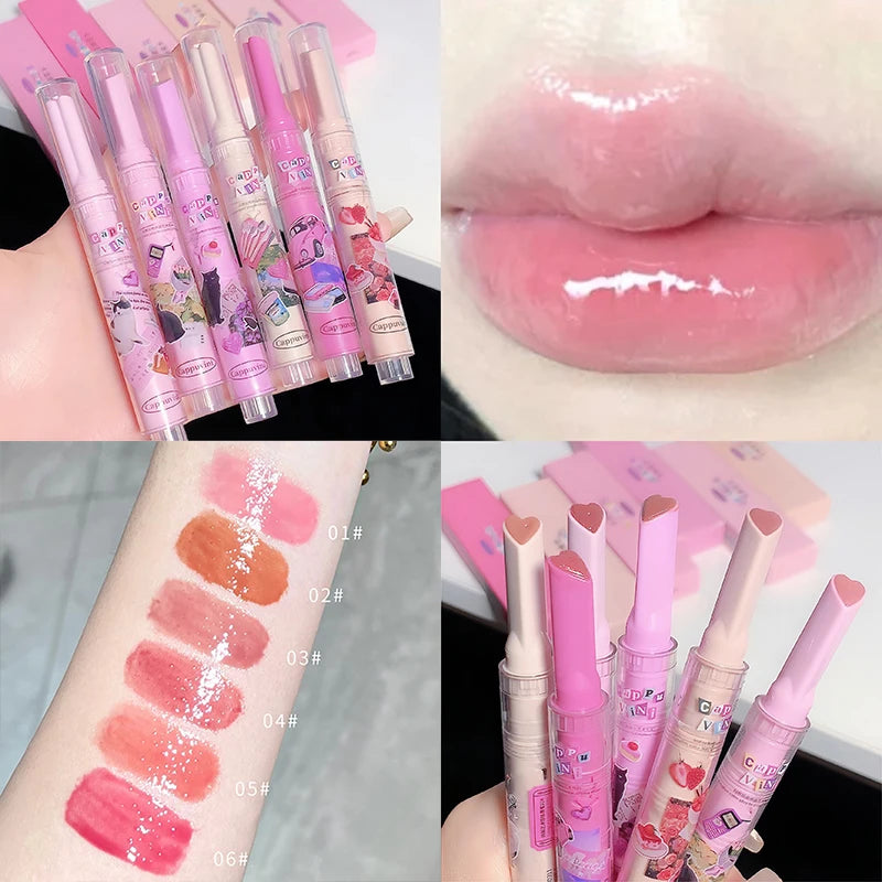 CAPPUVNI Clear Mirror Lipstick Pencil Waterproof Water Light Lip Glaze