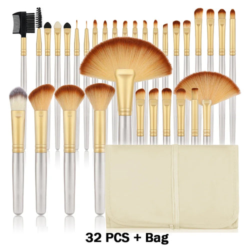 10-32PCS Makeup Brush Set Soft Fluffy Powder Foundation Contour Blush