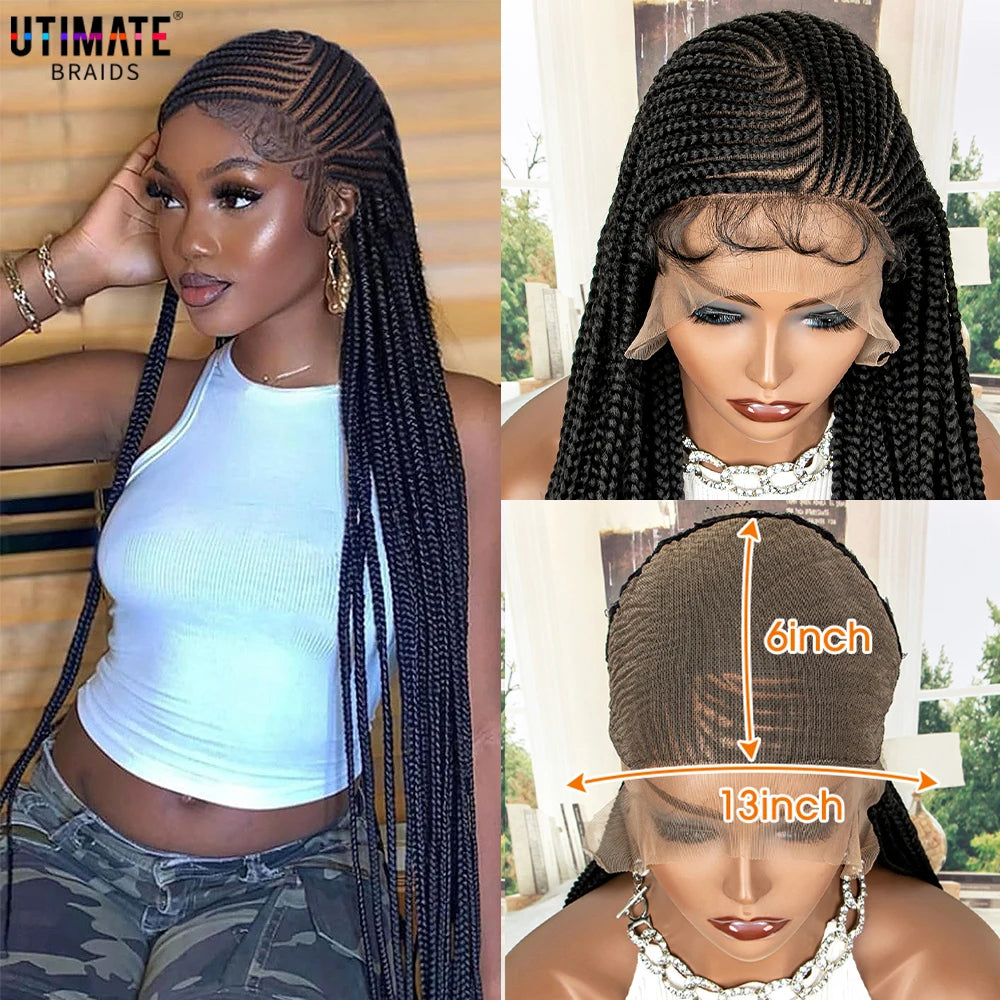 New Arrival Synthetic Lace Frontal Braided Wigs for Black Women 34