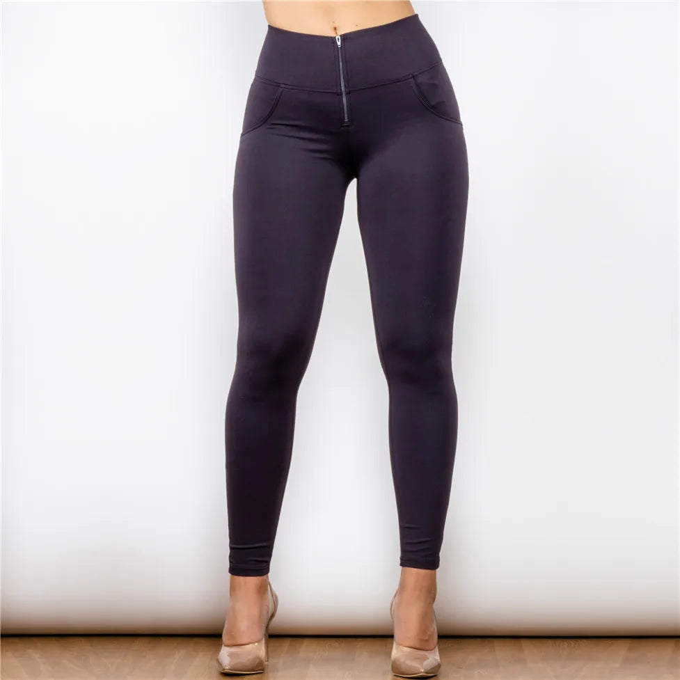 Melody Push up leggings Sports Four Ways Stretchable Black High Mid