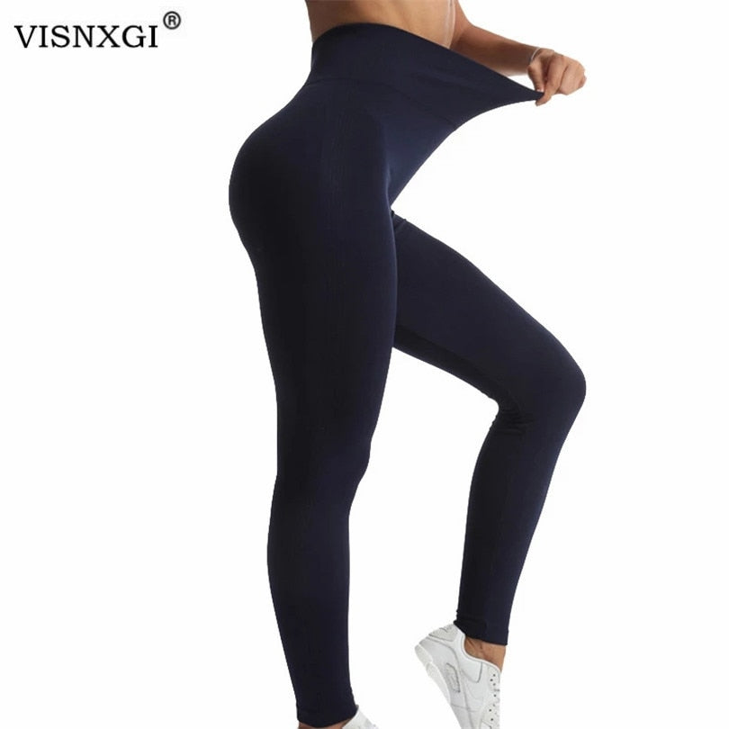 VISNXGI Sexy Women Leggings Push Up Fitness Slim High Waist Seamless