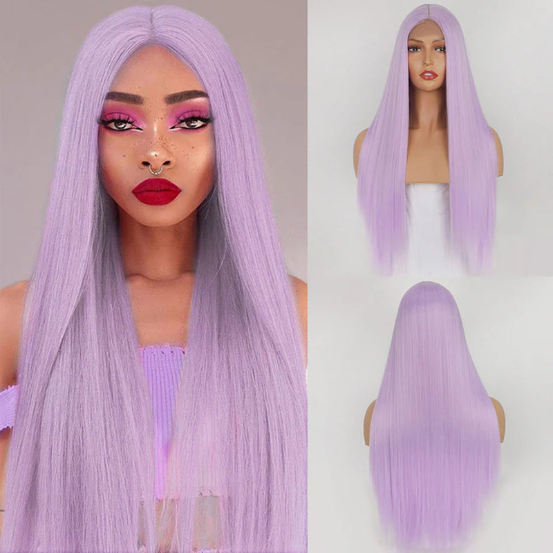 Long Straight White Cosplay Wigs Synthetic Wigs for Women 60 613 Blonde Grey Pink Black Color for Daily Party Lolita